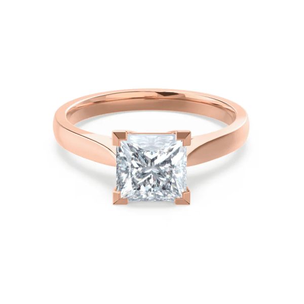 ROSALEE - Princess Lab Diamond 18k Rose Gold Solitaire