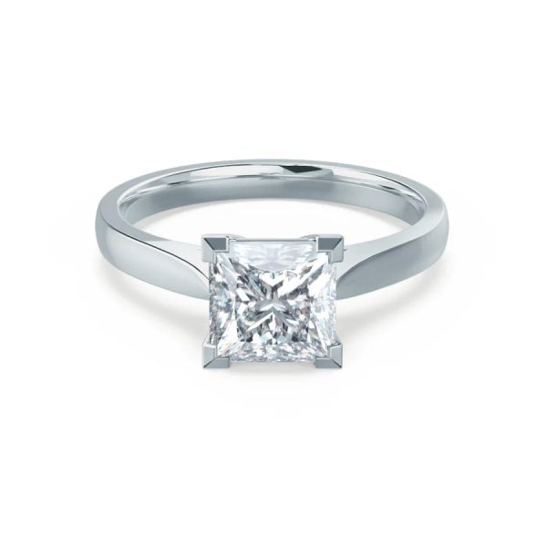 ROSALEE - Princess Lab Diamond 18k White Gold Solitaire