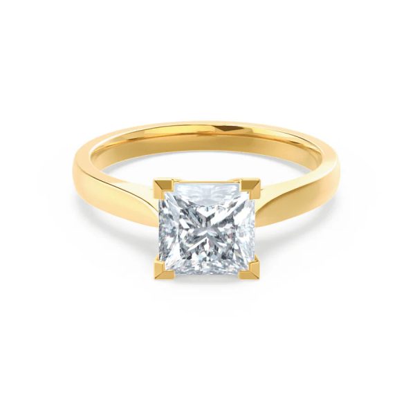 ROSALEE - Princess Lab Diamond 18k Yellow Gold Solitaire